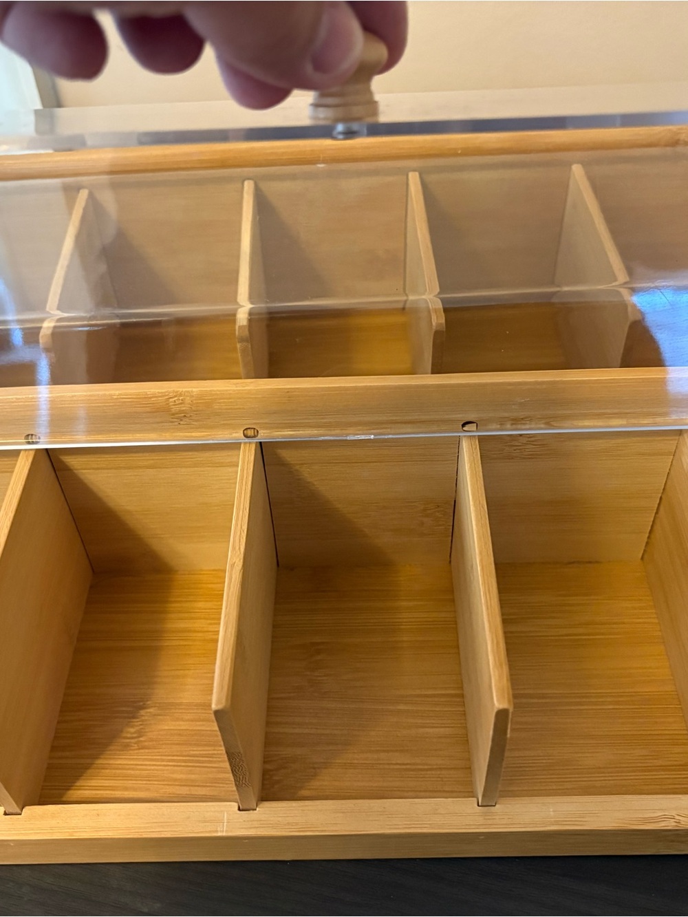 Bamboo Multi-Compartment Storage Drawer Organizer Great for Teabags ☕️ - Picture 4 of 7